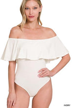 Load image into Gallery viewer, Ruffle OTS Bodysuit - Ivory
