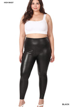 Load image into Gallery viewer, High Rise Faux Leather Leggings - Black
