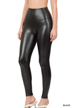 Load image into Gallery viewer, High Rise Faux Leather Leggings - Black
