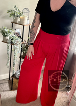 Load image into Gallery viewer, High Waisted Wide Leg Pants - Ruby Red
