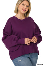 Load image into Gallery viewer, Balloon Sleeve Sweatshirt - Dark Plum
