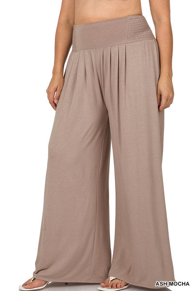 High Waisted Wide Leg Pants - Ash Mocha